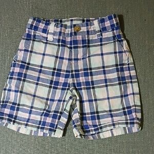 Plaid Toddler Boy Shorts in Blue and White